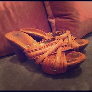 Frye Leather Slip On Heels